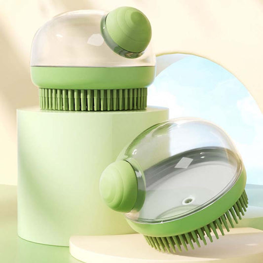 Pet Grooming Bath Massage Brush with Soap and Shampoo Dispenser