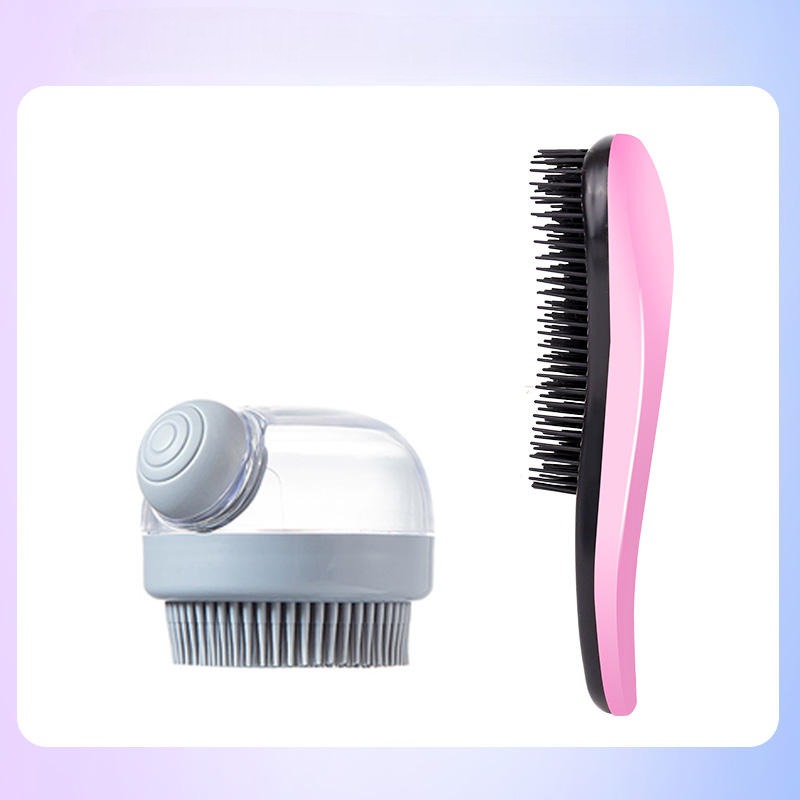 Pet Grooming Bath Massage Brush with Soap and Shampoo Dispenser