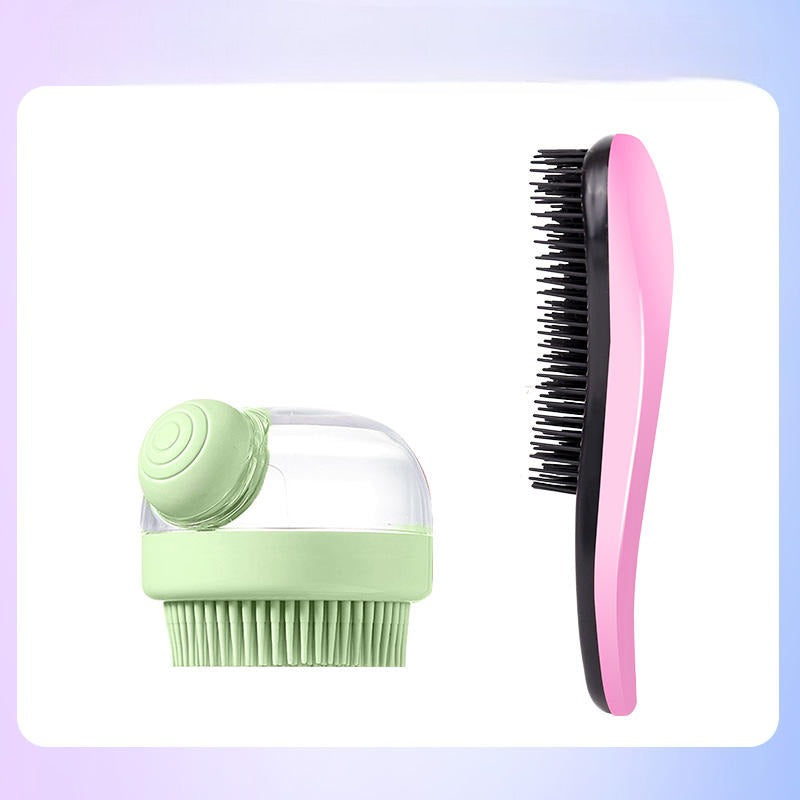 Pet Grooming Bath Massage Brush with Soap and Shampoo Dispenser
