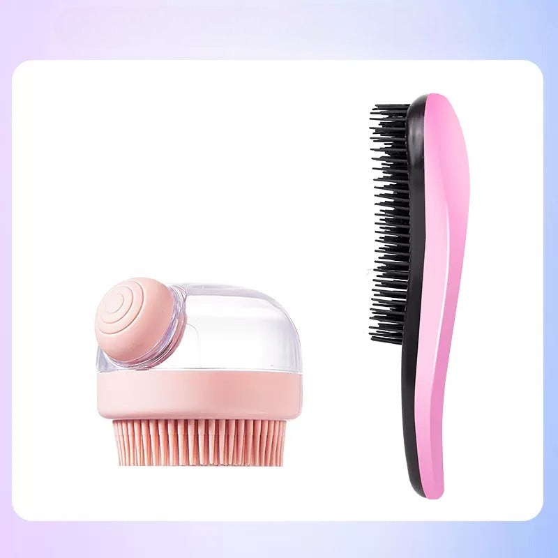 Pet Grooming Bath Massage Brush with Soap and Shampoo Dispenser